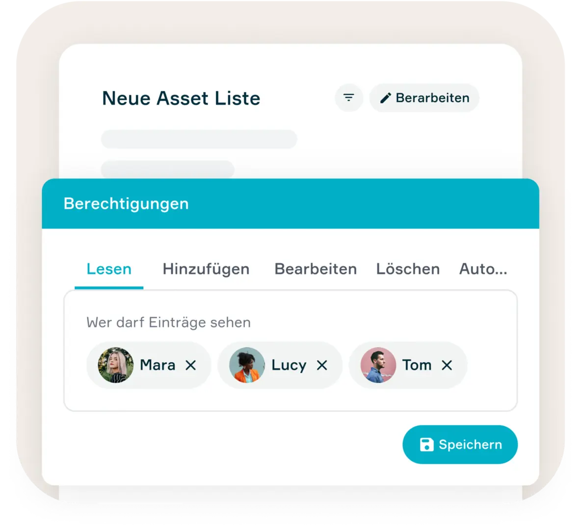 Flowers Assets Berechtigungen vergeben